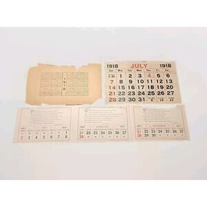 1897, 1918 Calendar 10 Page Lot Antique Victorian Era Poems Whittier Shakespeare